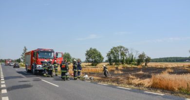 Ogień trawił zboże pod Ligotą Wielką Ogień trawił zboże pod Ligotą Wielką