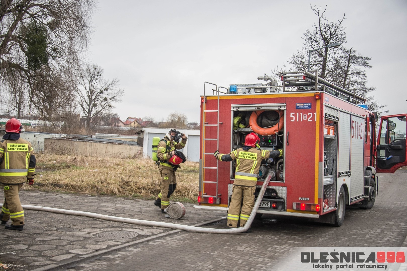 Pożar w kompleksie handlowo usługowym w centrum Oleśnicy