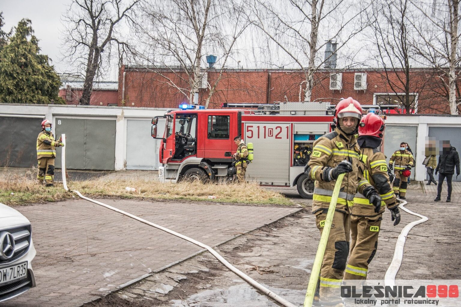 Pożar w kompleksie handlowo usługowym w centrum Oleśnicy